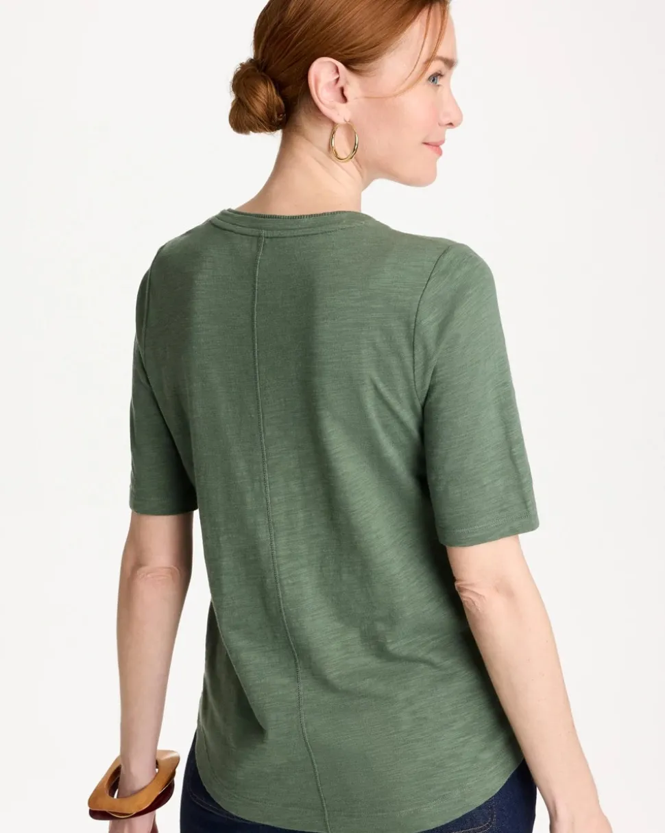 Cotton Slub V-Neck Tee