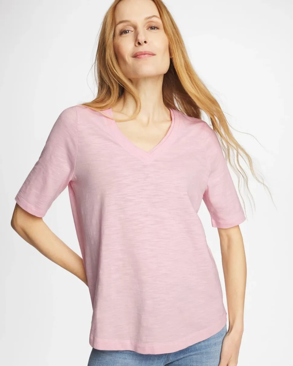 Cotton Slub V-Neck Tee