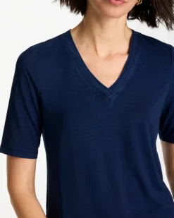 Cotton Slub V-Neck Tee