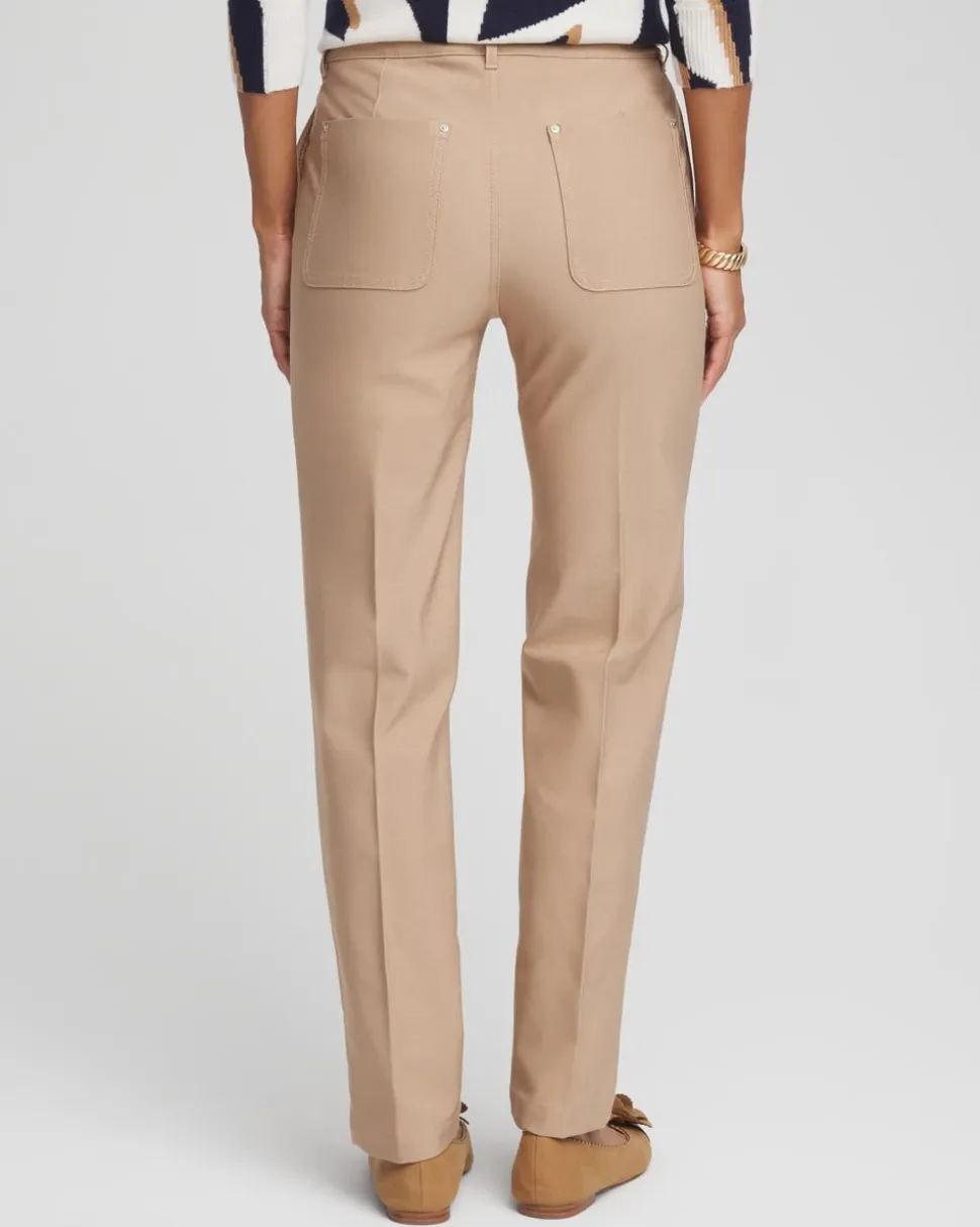 Cotton Straight Ankle Trousers