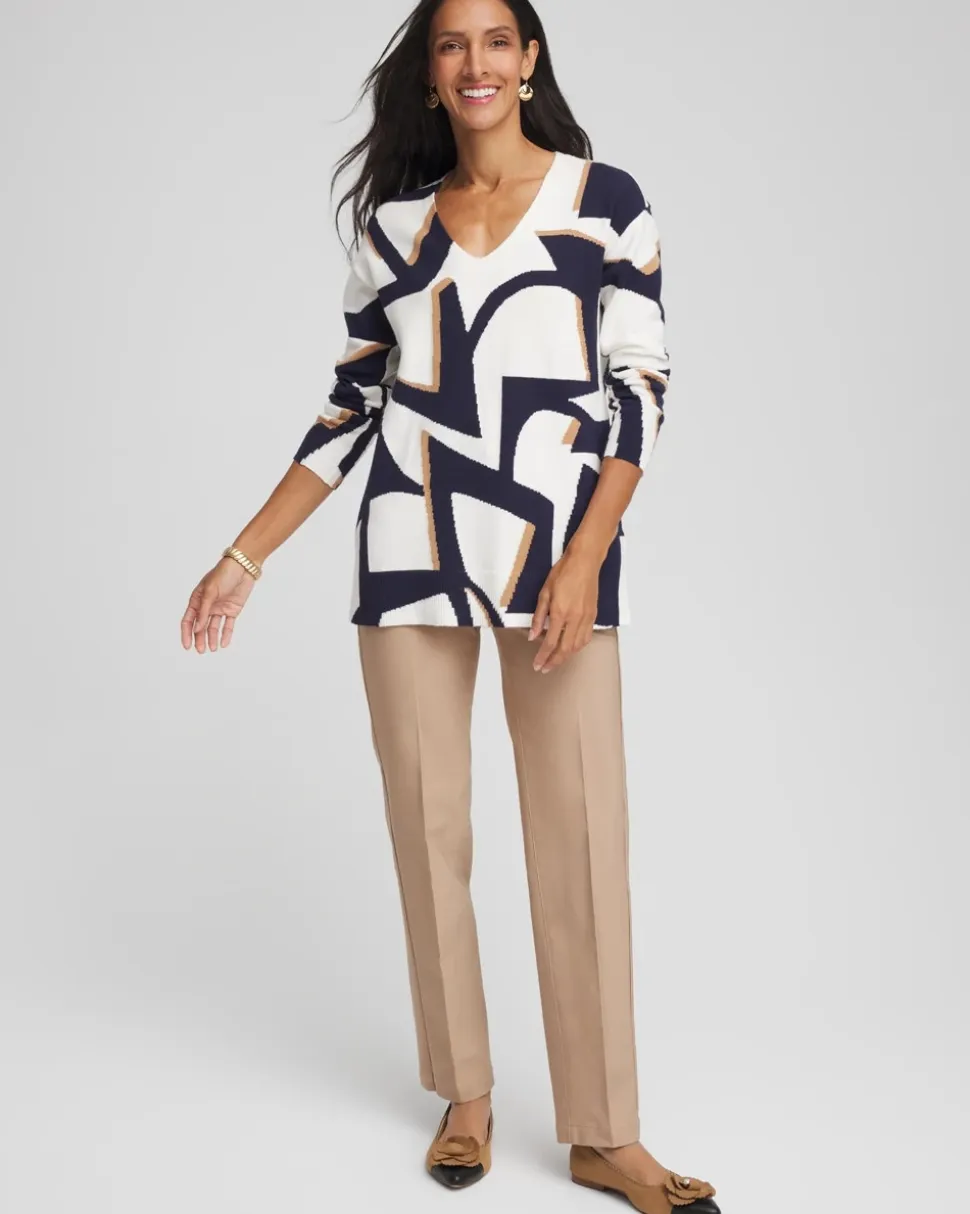 Cotton Straight Ankle Trousers