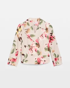 Cotton-Stretch Floral Trench Coat