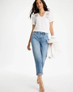 Cotton Stretch Palm Sequin Tee
