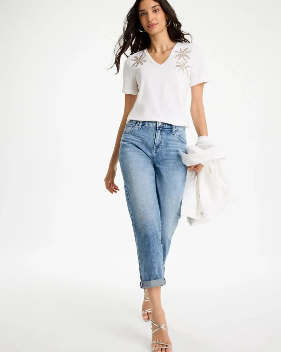 Cotton Stretch Palm Sequin Tee