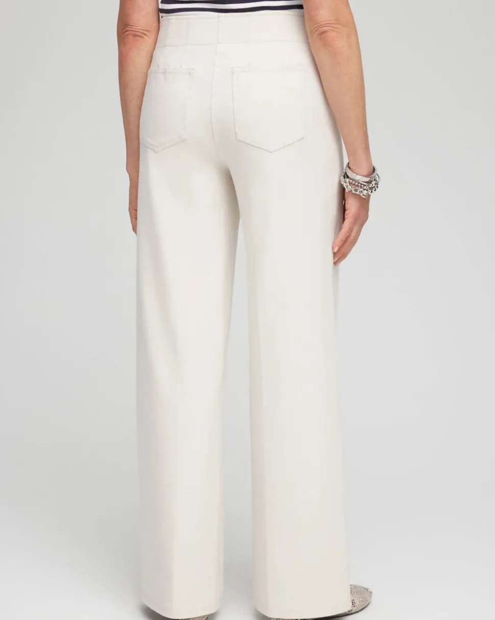 Cotton Stretch Wide Leg Pants