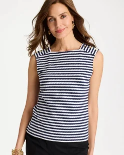 Cotton Striped Button Tee