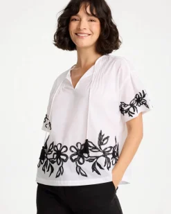 Cotton Voile Applique Blouse