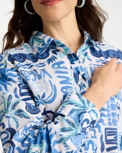 Cotton Voile Collared Beach Shirt