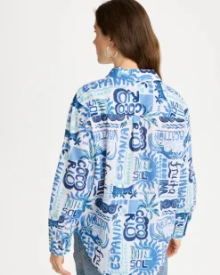 Cotton Voile Collared Beach Shirt