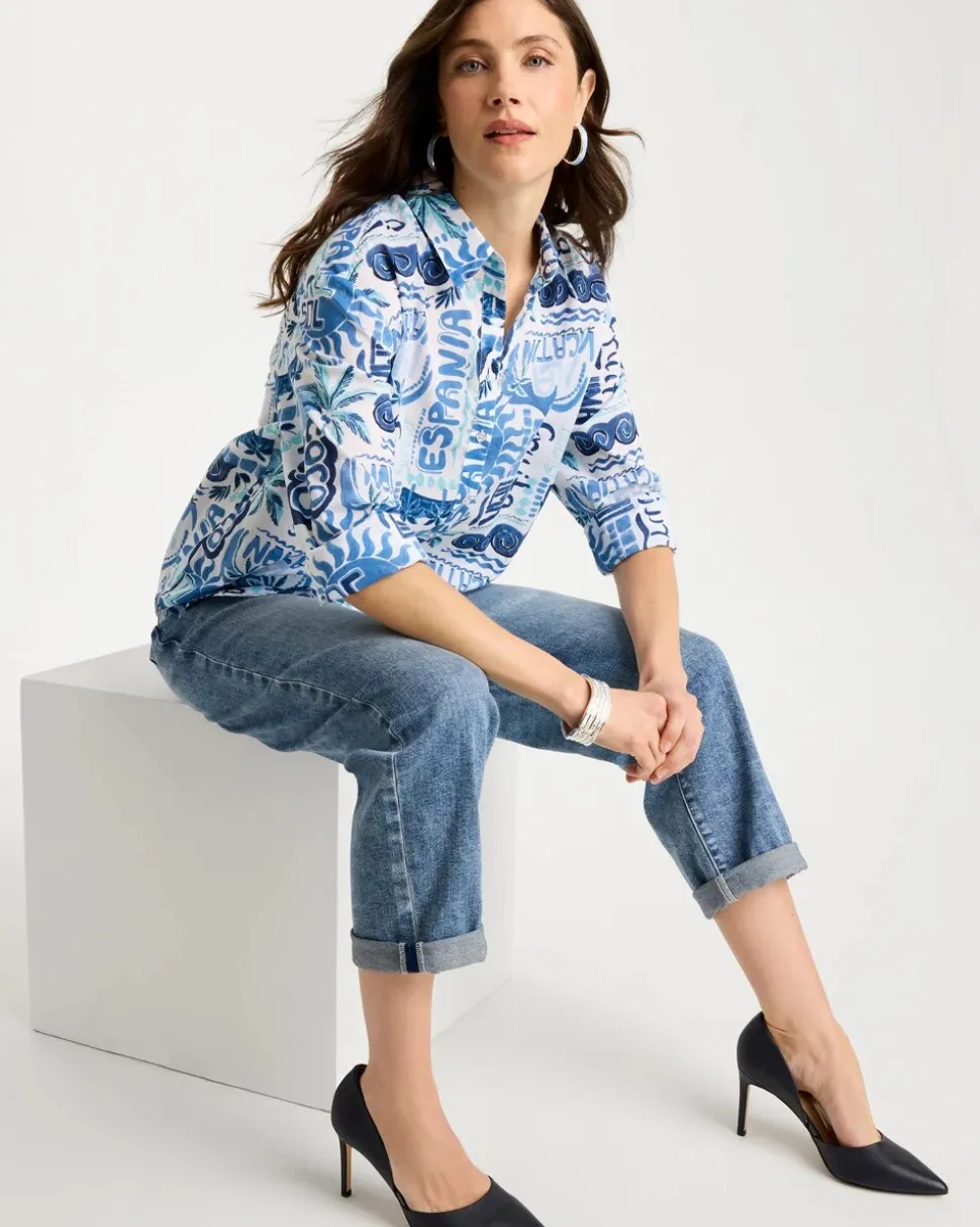 Cotton Voile Collared Beach Shirt