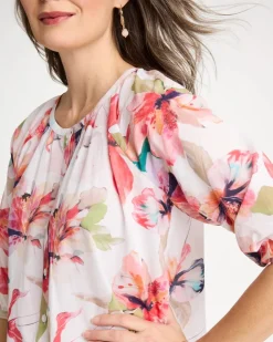 Cotton Voile Croix Collage Blouse