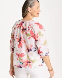 Cotton Voile Croix Collage Blouse