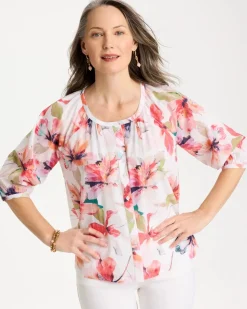 Cotton Voile Croix Collage Blouse