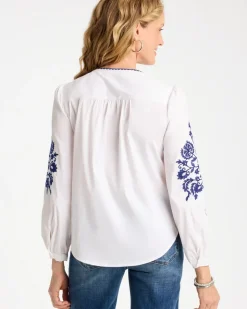 Cotton Voile Embroidered Blouse