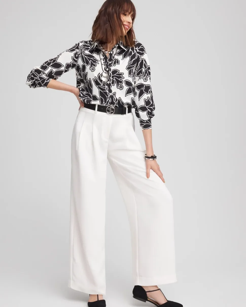 Crepe Pleated Relaxed Pants