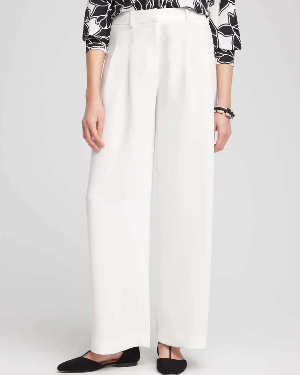 Crepe Pleated Relaxed Pants