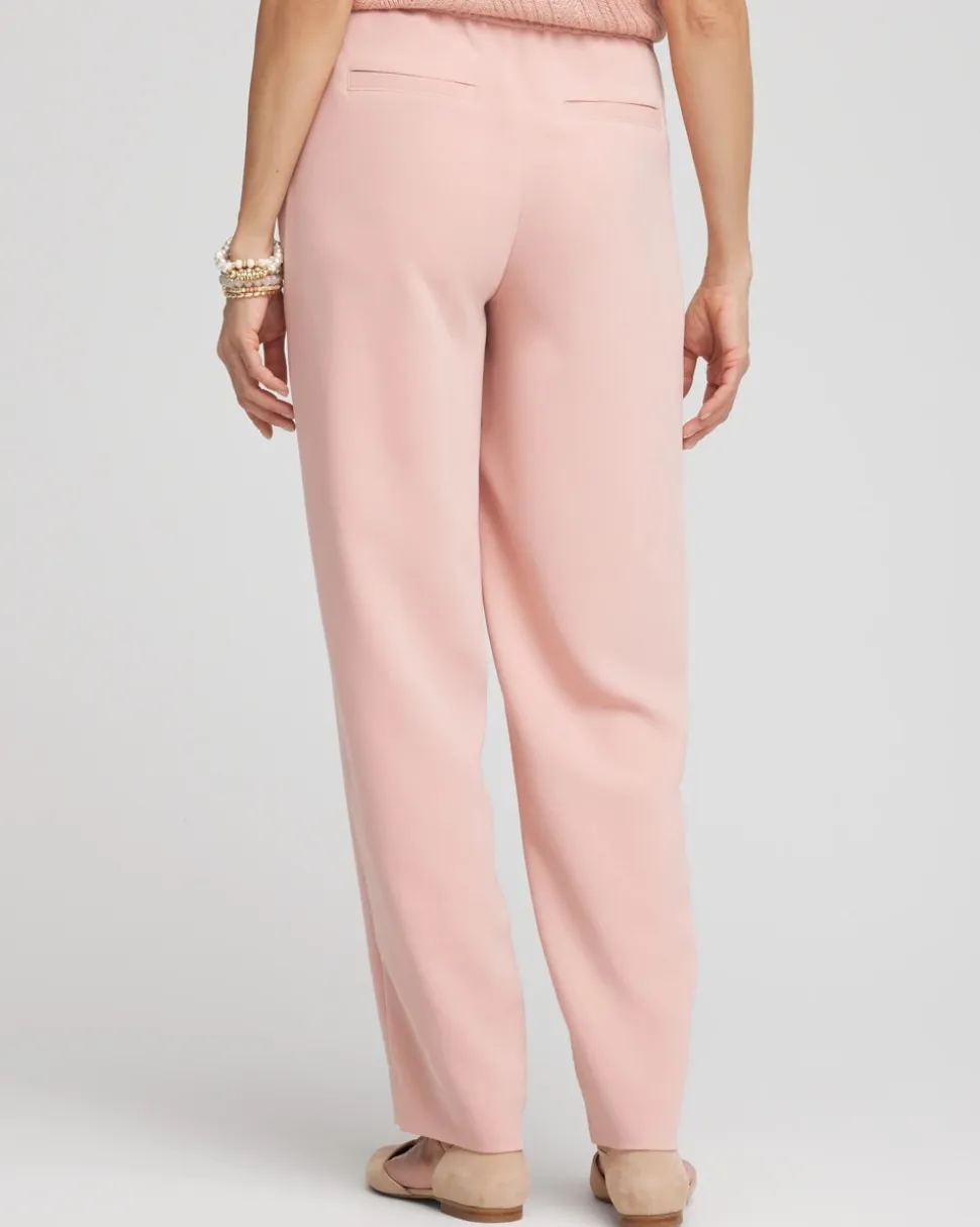 Crepe Side-Zip Tapered Ankle Pants