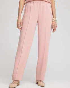 Crepe Side-Zip Tapered Ankle Pants