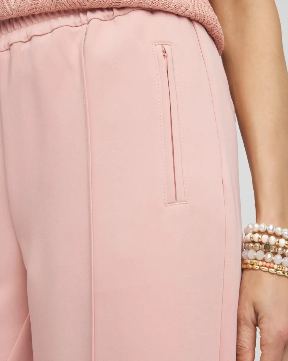 Crepe Side-Zip Tapered Ankle Pants