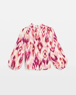 Crepe Sunset Long Sleeve Blouse