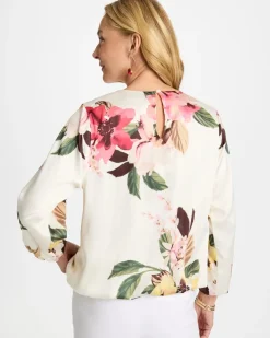 Crewneck Satin Bubble Hem Top