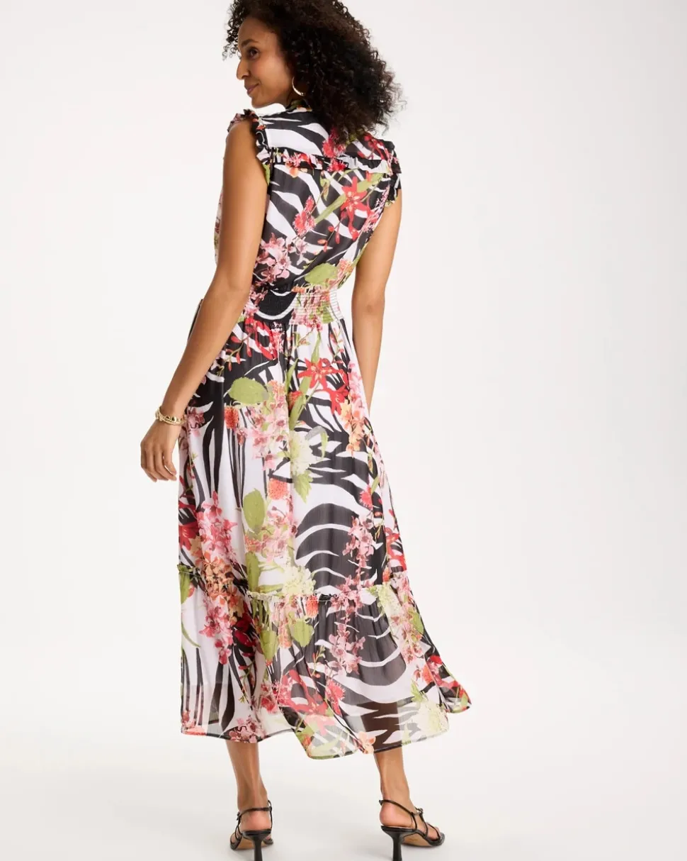 Crinkle Chiffon Animal Print Dress