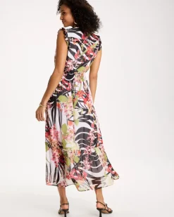 Crinkle Chiffon Animal Print Dress