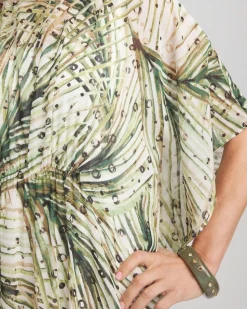 Crinkle-Chiffon Kaftan Dress