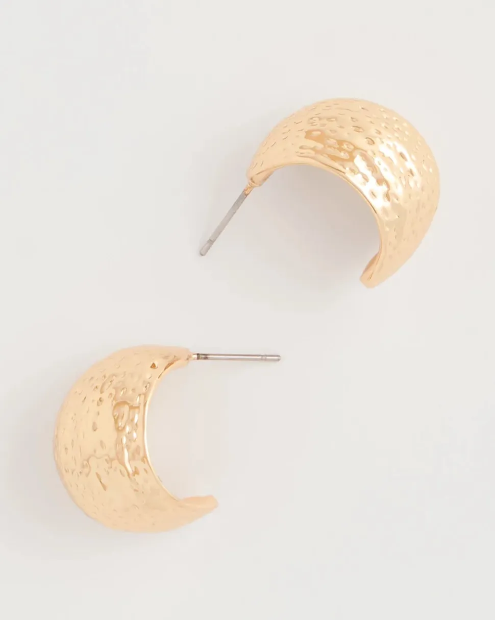 Crinkle Goldtone Hoop Earrings