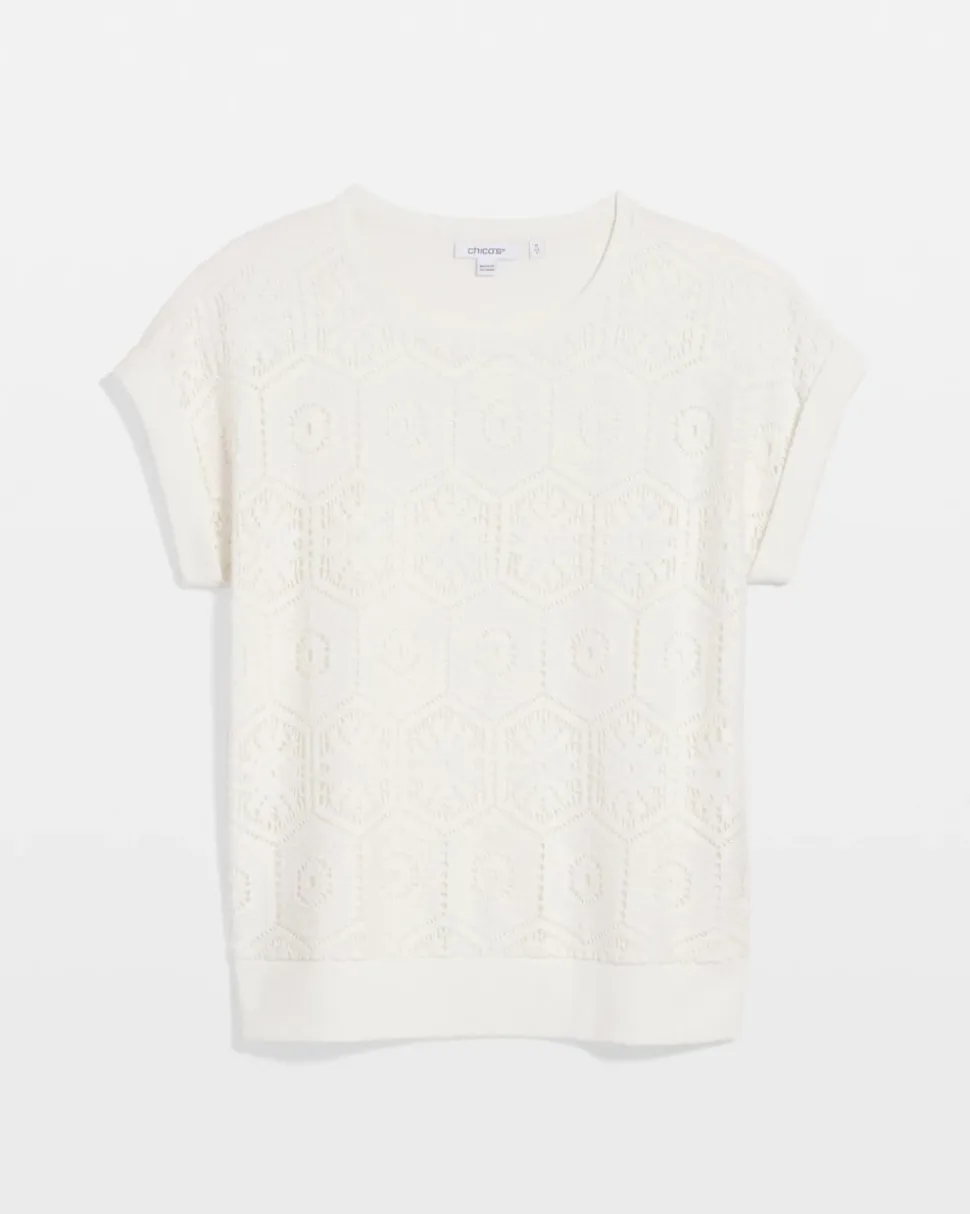 Crocheted Cotton-Blend Shirt