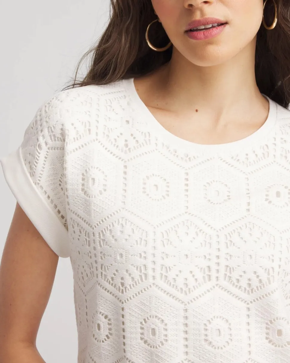 Crocheted Cotton-Blend Shirt