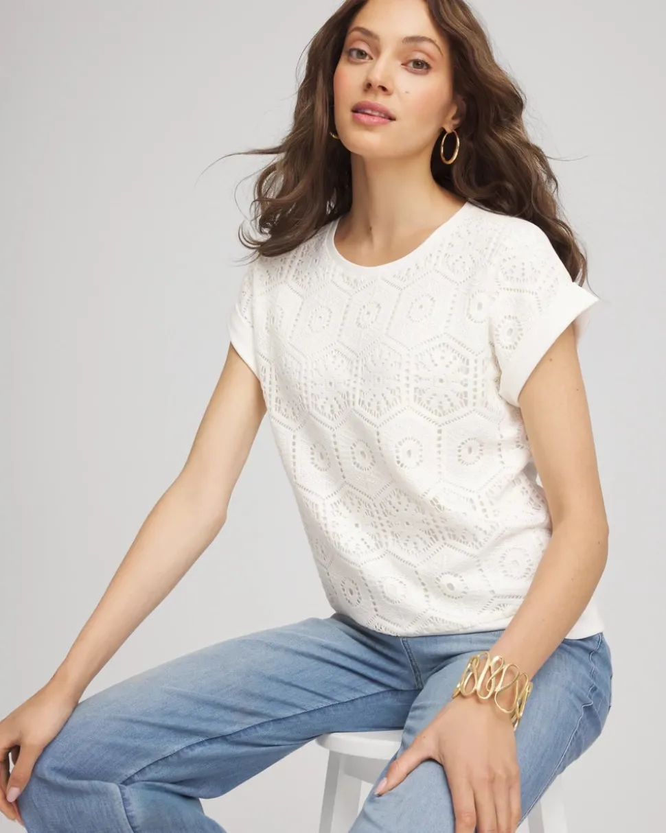 Crocheted Cotton-Blend Shirt
