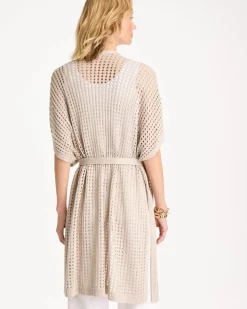 Crochet Knit Belted Ruana