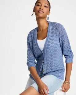 Crochet Knit Pointelle Cardigan