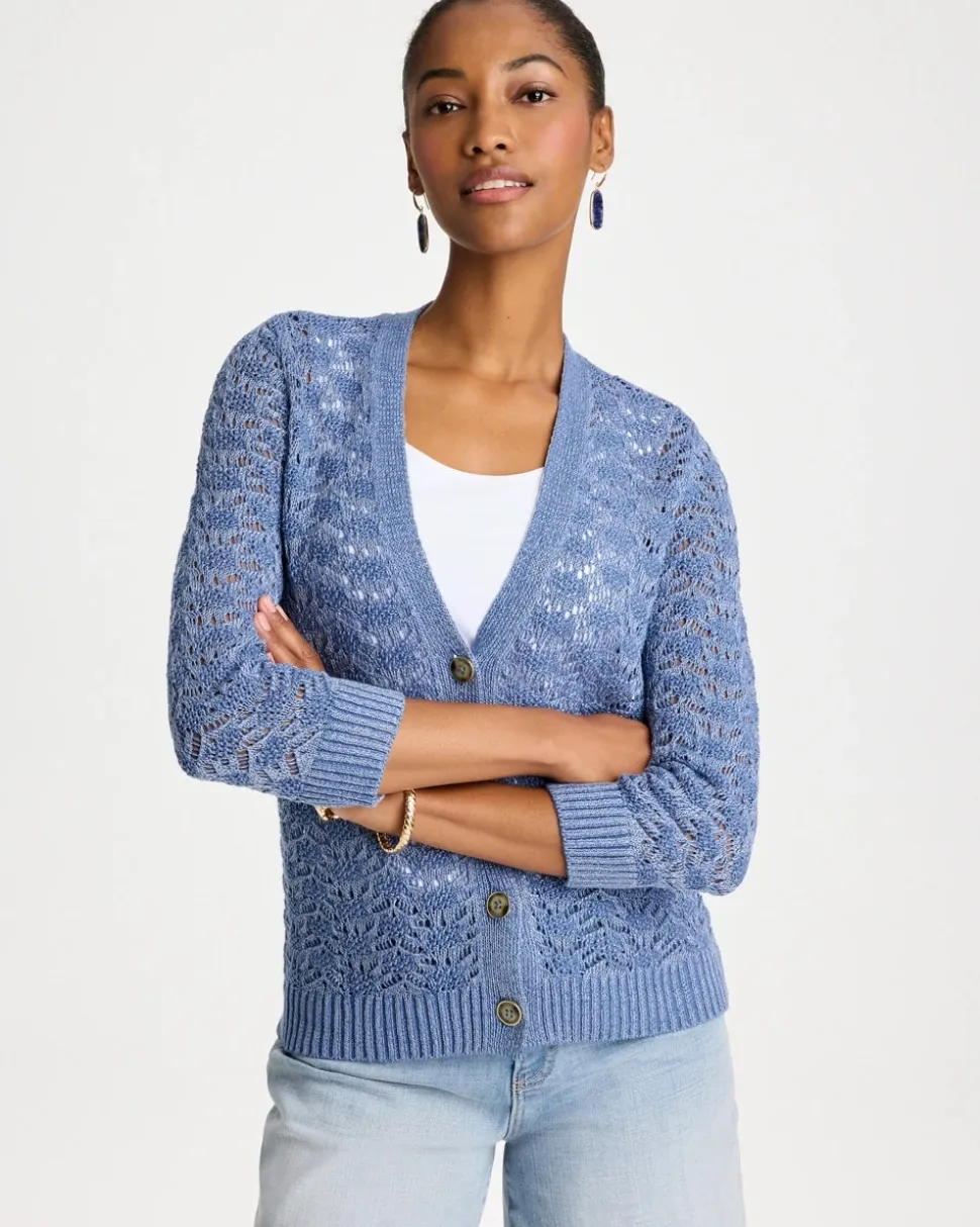 Crochet Knit Pointelle Cardigan