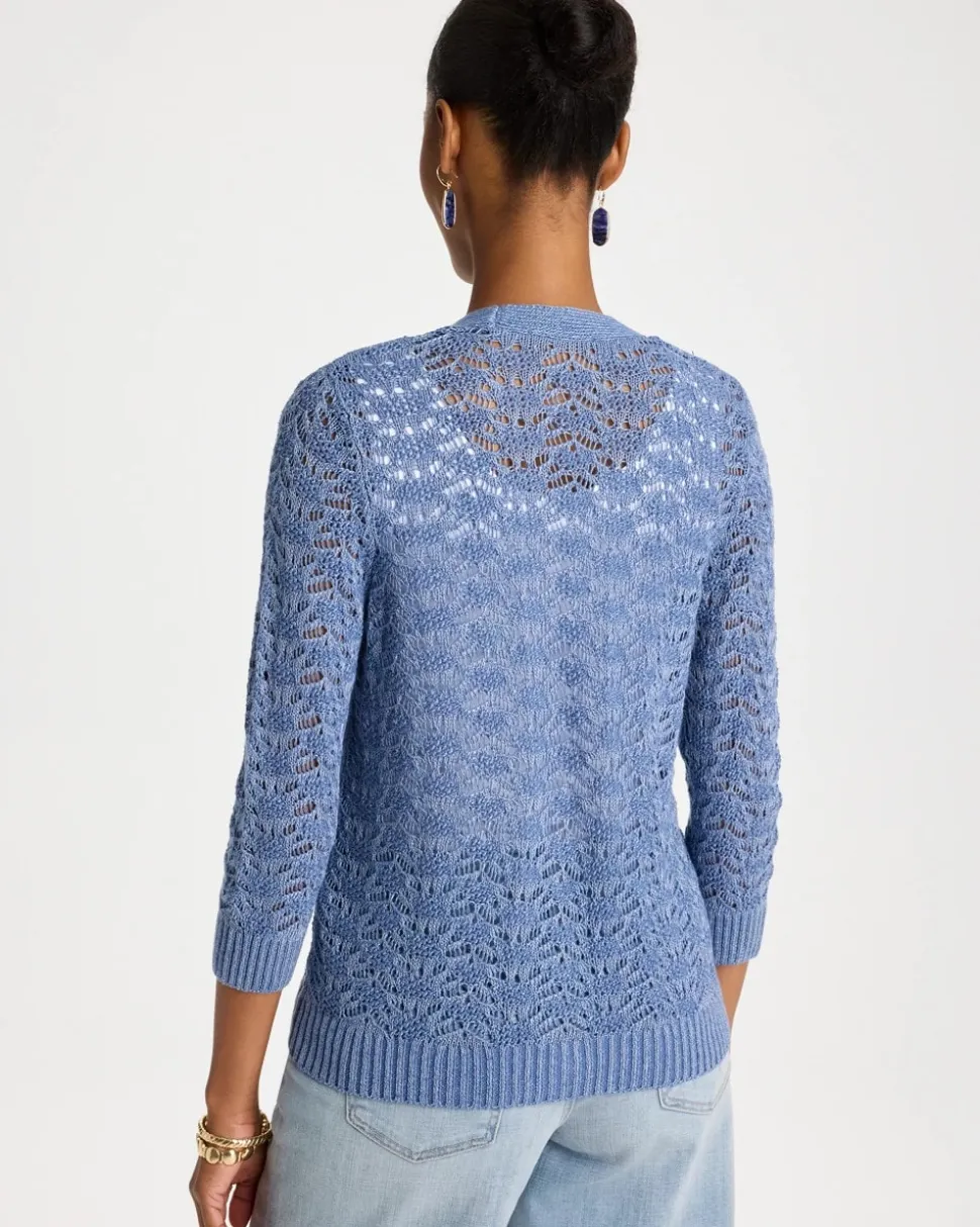 Crochet Knit Pointelle Cardigan