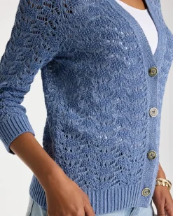Crochet Knit Pointelle Cardigan