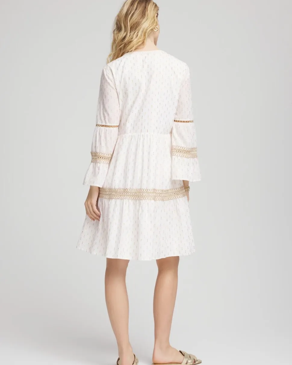 Crochet-Lace Trim Popover Dress