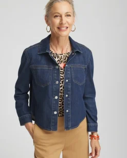 Cropped Denim Shacket