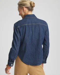 Cropped Denim Shacket
