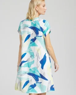 Cuff Sleeve Linen Dress