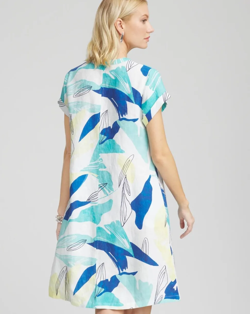 Cuff Sleeve Linen Dress
