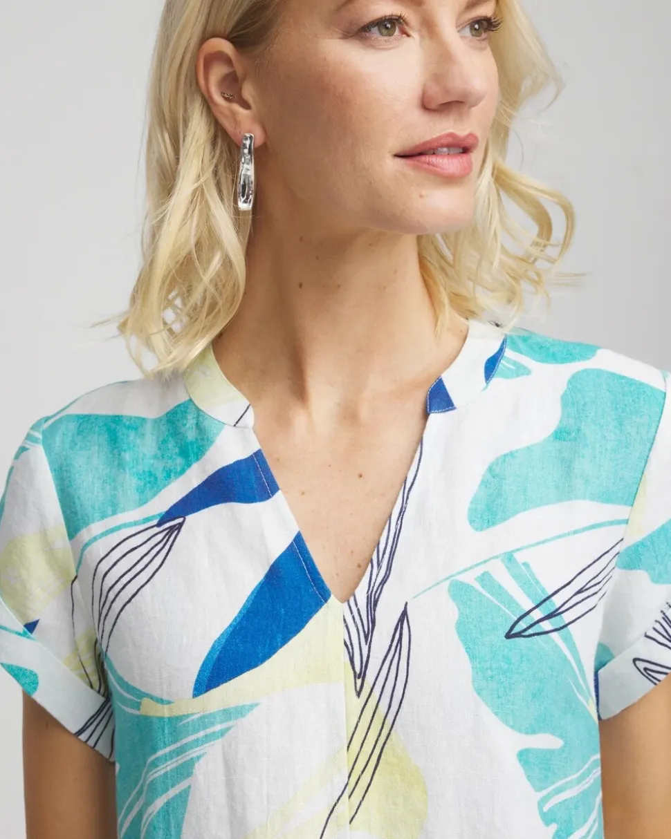Cuff Sleeve Linen Dress