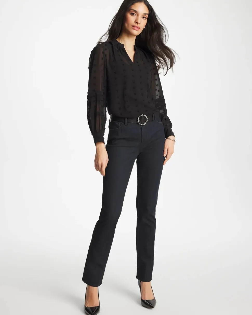 3D Dot Jacquard Chiffon Blouse