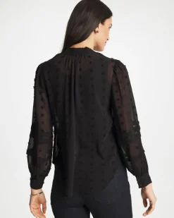 3D Dot Jacquard Chiffon Blouse