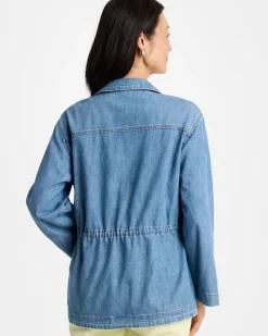 Denim Cinch Waist Jacket