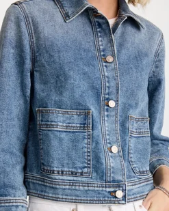 Denim Cropped Trucker Jacket