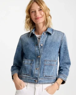 Denim Cropped Trucker Jacket