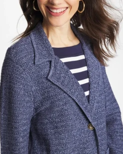 Denim Inspired Textured Cardigan