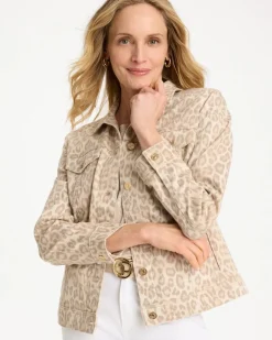Denim Leopard Print Jacket